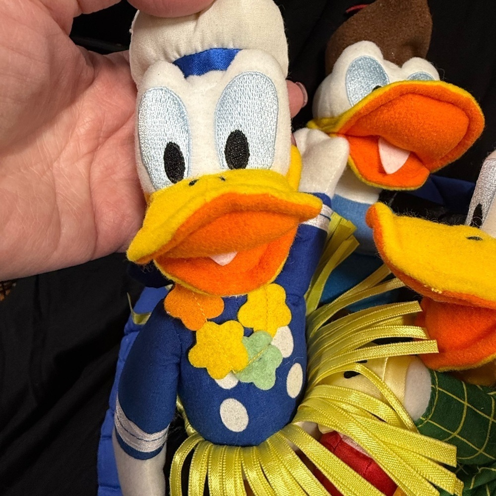 Vintage Disney Donald Duck Plush Set Huey Dewey Louise Disney Park Blue Hat Boat - Picture 2 of 15